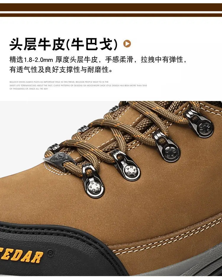 RAN Cow Leather Hiking Boots Men For men Outdoor Sport Walking Sneakers trekking Snow Shoes women Climbing Mountain Hunting boot