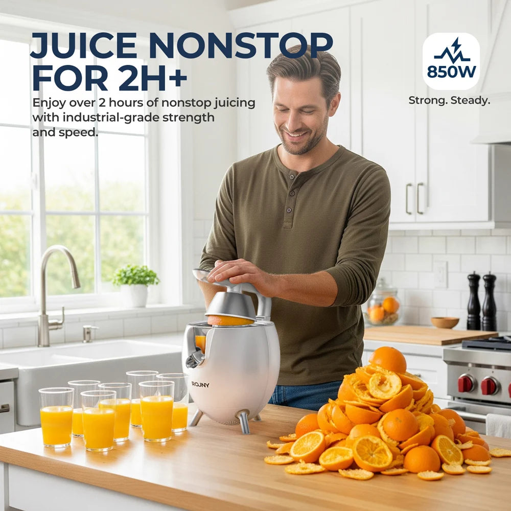 Powerful 850W Electric Citrus Juicer Squeezer, Quiet Orange Juice Extractor Machine