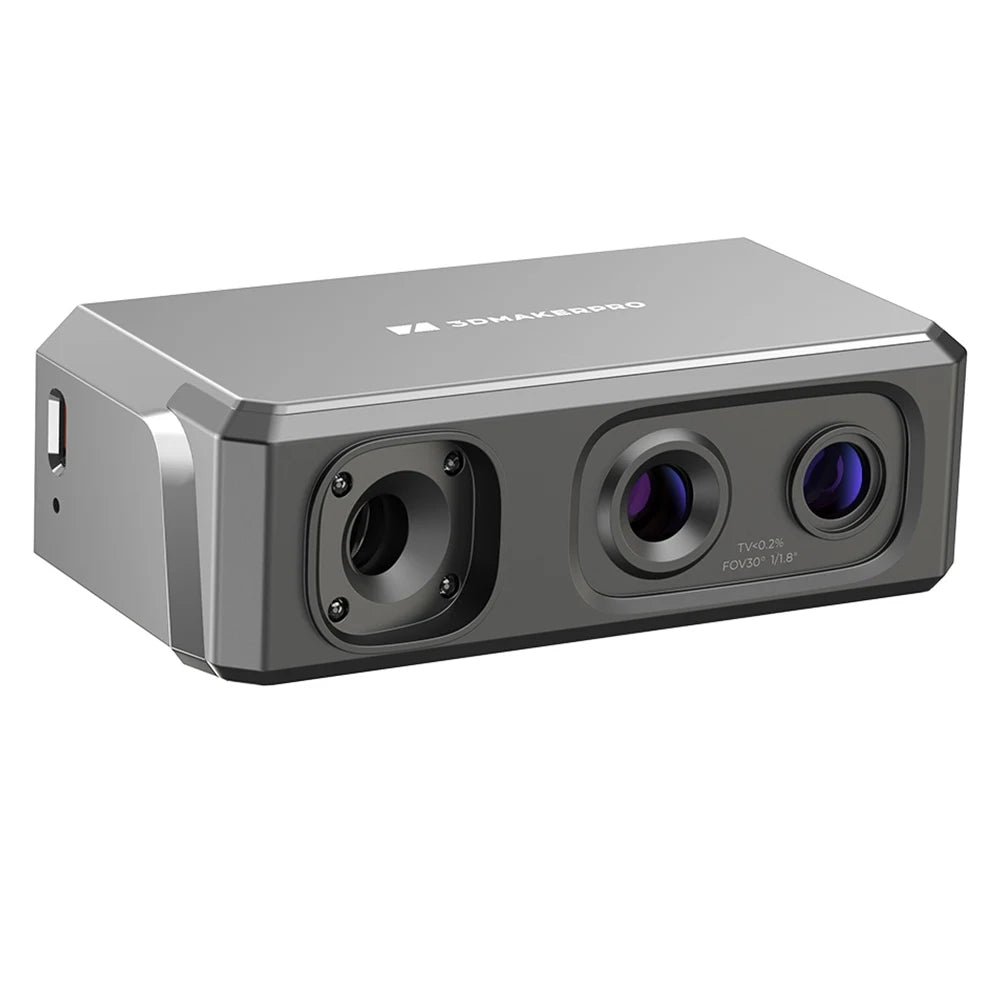 3DMakerpro Seal 3D Scanner, Blue Light Source, 0.01mm Accuracy, 0.05mm Resolution, 10fps Frame Rate, Visual Tracking, Anti-Shaking, 100x75mm Single Capture Range, 180-280mm Work Distance, 24-bit Color Scanning