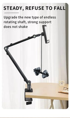 2025 Tablet Stand Holder for Ipad,Portable Monitor Stand Desk Mount for 15.6'' 16'' Screen,Aluminum Long Arm with Rotating