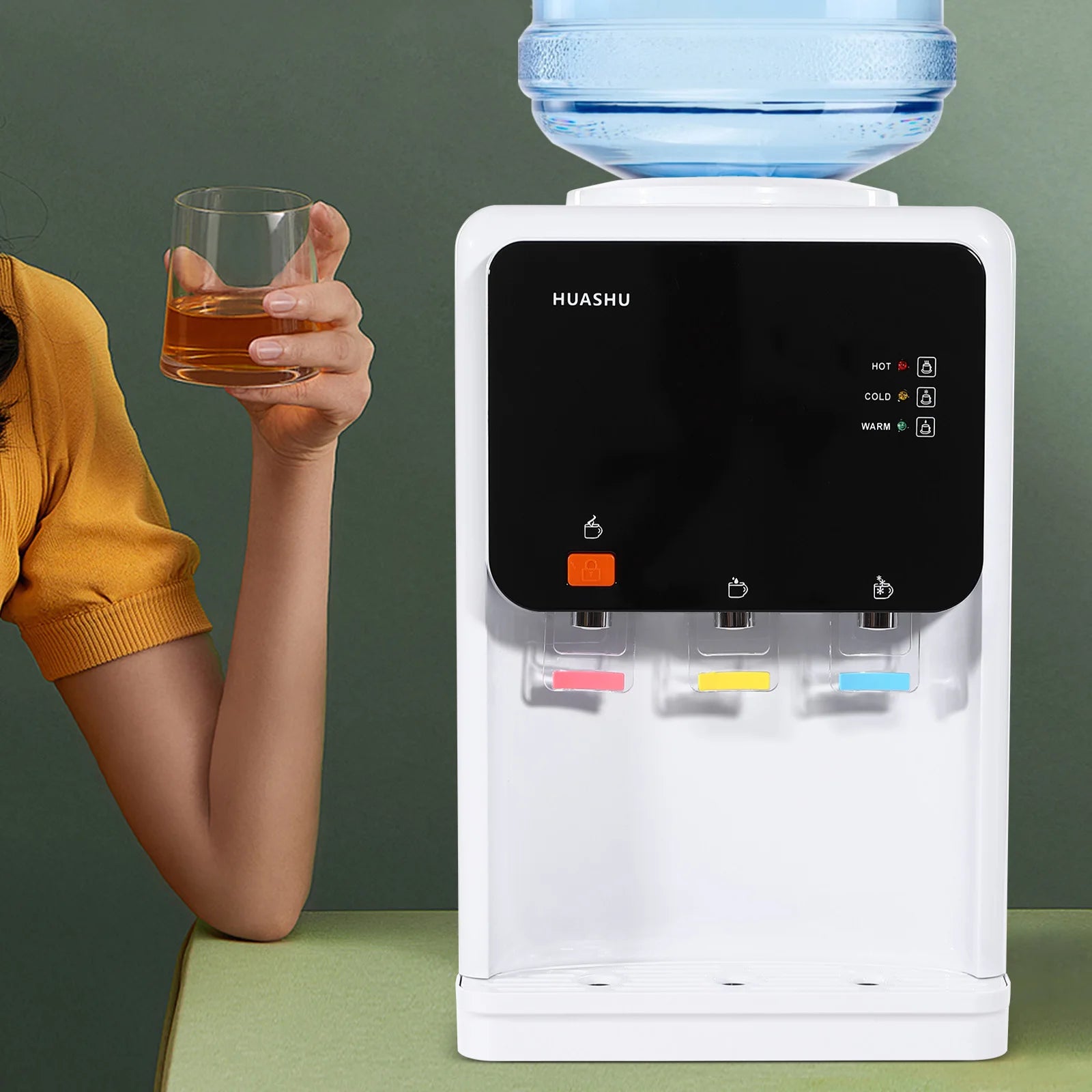 Modern White Electric Water Dispenser, 31* 30*48cm Water-cooled Dispenser, 500W Desktop Electric Cold And Hot Water Dispenser Secondary image