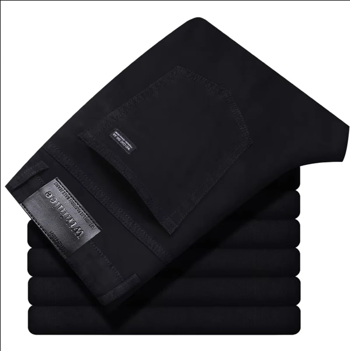 Wthinlee New Business Men's Jeans Casual Straight Stretch Fashion Classic Blue Black Work Pant Denim Trousers Male  Clothing