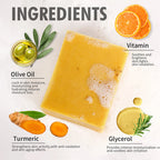 AILKE Natural Turmeric Bath Soap for Face, Body, Hands, Lightening, Cleaning, Even Skin Tone, Anti Dark Spots and Acne, 200g