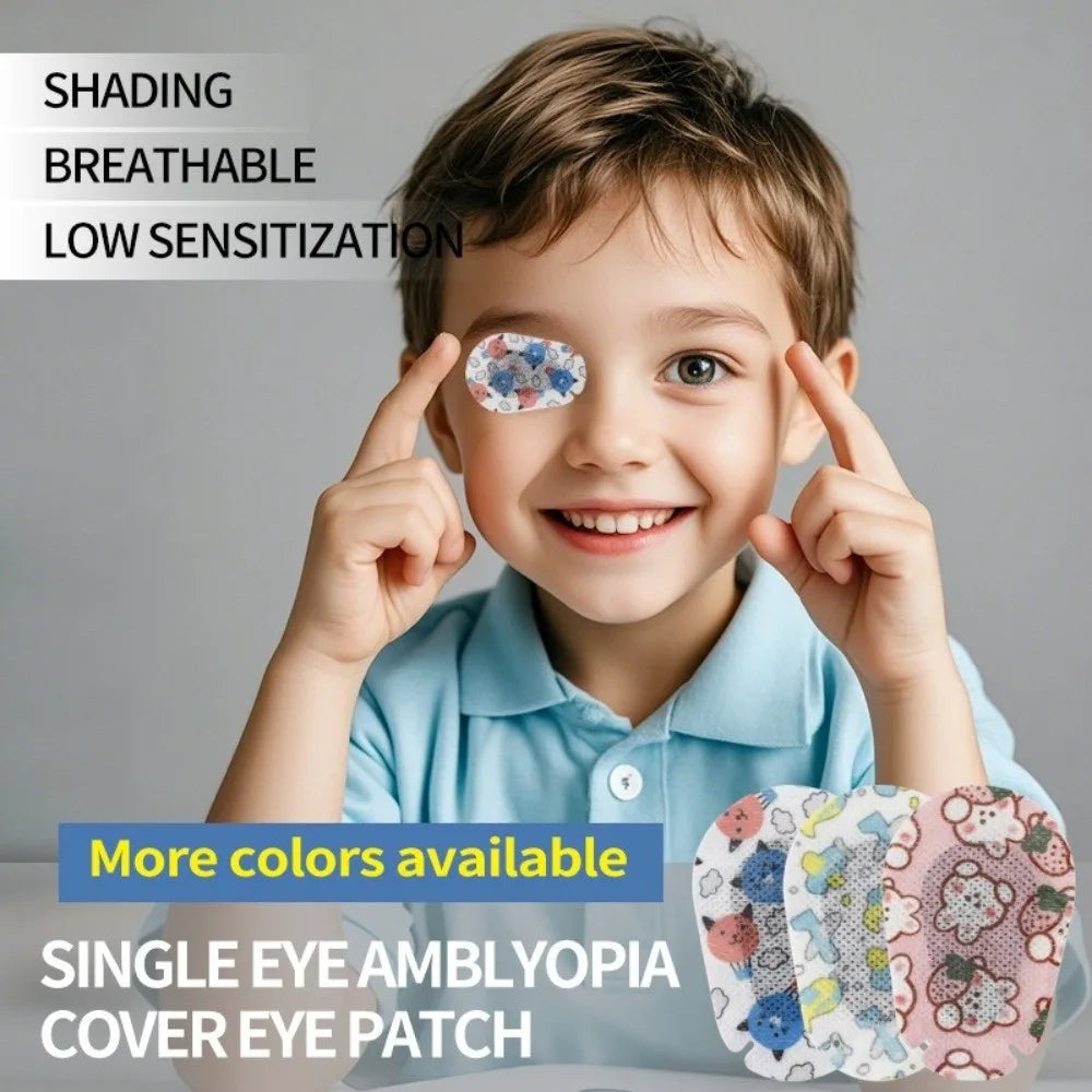 20Pcs Cartoon Pattern Kids Eye Patches Soft Skin-friendly Strabismus Treatment Patch Disposable Adhesive Vision Care Patch Main image