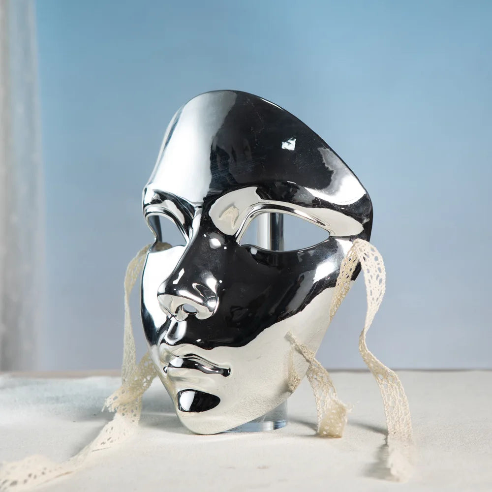 Masquerade Mask Metallic Color  Halloween Mask Full Face  For Women Men Cosplay Masquerade Costume Accessories Main image
