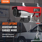 SucceBuy 2640Lbs Electric Hoist Winch 230V with 14ft Wired Remote Control 40ft Single Cable Lifting Height Lift Hoist for Garage