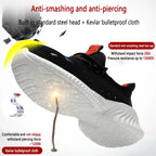 summer work shoes with protection breathable Lightweight safety shoes with iron toe anti-stab anti-slip working summer shoes
