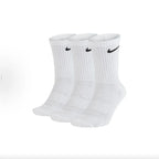 Nike Logo Athletic High-Top Socks Training Mid-Calf Socks Unisex Style Combo Pack White SX7676-100