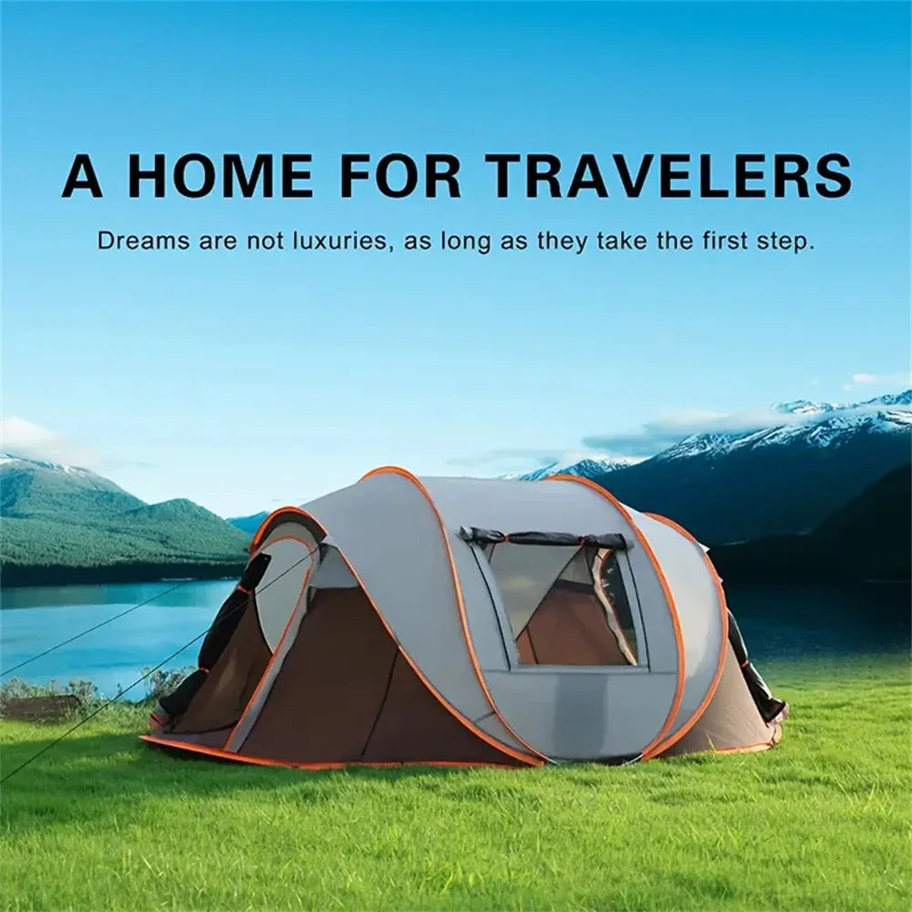 5-8 people quick opening hand throw tent waterproof camping boat tent outdoor tent fully automatic pop-up Main image