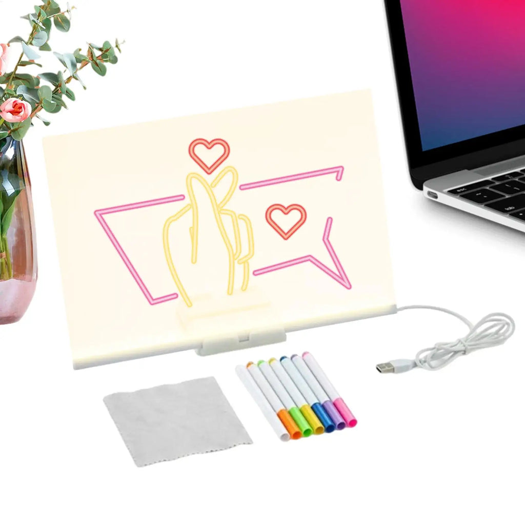 LED Drawing Board Toddler Painting Board Educational Toddler Writing Supplies Portable Drawing Tool for School Home Travel