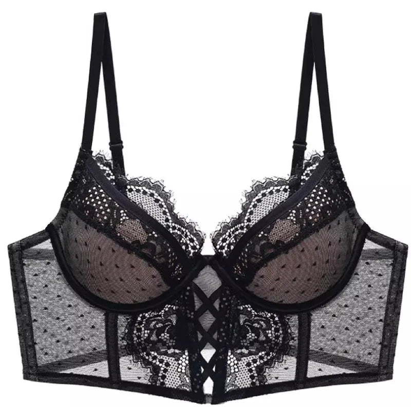 Push Up Lace Lingerie Set for  Women, Sheer Chemise with Soft Underwire Bra, Fishbone Teddy, Sexy Bridal Honeymoon Outfit, S-XL Main image