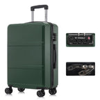 YONSLY Hardshell Suitcase 20/24/28 Inches with TSA Lock YKK Zipper 4 Silent 360° Wheels Mesh Compartment Trolley Rolling Luggage Hand Luggage Suitcase for Business Trips, Vacations, Family Journeys, and Weekend Getaways