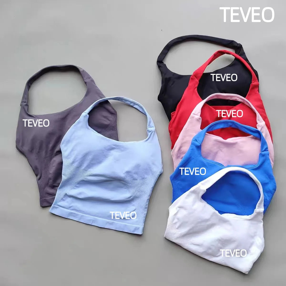 2025 TEVEO Nouveau Soutien-Gorge Elastique Haute Résistance Entièrement Licou Cou Nu Dos Nu Yoga Yoga Yoga Secondary image