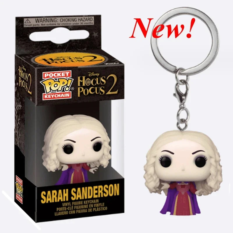 New FUNKO Keychains Disney Demona Princess Bella Ariel Alice Anna Elsa Bell Jack Sally stitch Action Figure Toys Ornaments