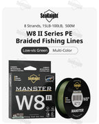SeaKnight Brand W8 II Series 500M 8 Strands Fishing Line Advanced Braided PE Line anti-UV Seawater proof coating Fishing Line