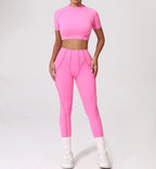 Seamless Yoga Sets Sports Fitness High Waist Hip-lifting Shapeing Trousers Backless Bra Suit Workout Gym Leggings Sets for Women