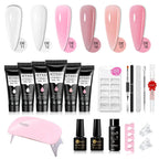 24PCS/Set 20ml Poly Naili Extension Gel  Kit Mini UV Lamp Sealer With Base Top Coat Professional Poly UVNail Gel Kit Starter Kit