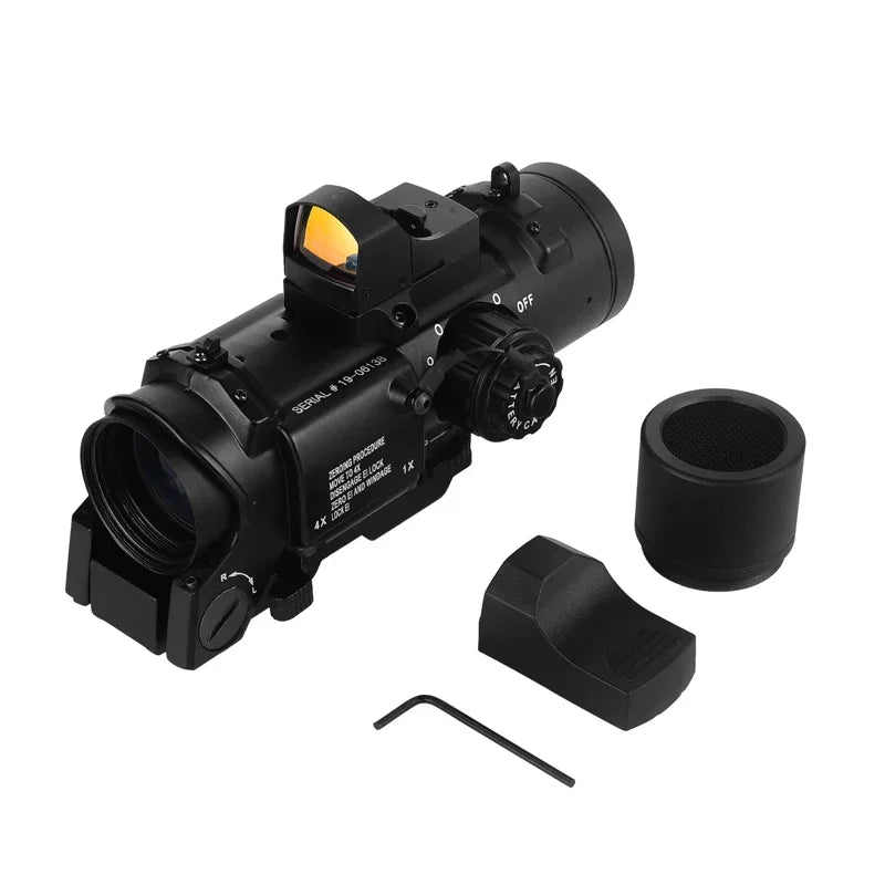 1x-4x Fixed Dual Purpose Scope With Mini Red Dot Scope Red Dot Sight Hunting Scopes