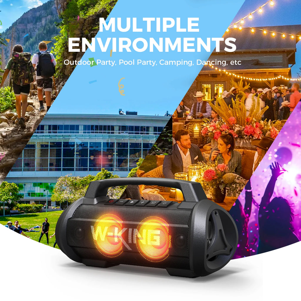 W-KING 70W RMS Bluetooth Portable Speaker,  Speaker Wireless Loud IPX6 Waterproof Bluetooth Speakers with Subwoofer/Bass Boost