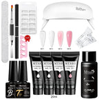 24PCS/Set 20ml Poly Naili Extension Gel  Kit Mini UV Lamp Sealer With Base Top Coat Professional Poly UVNail Gel Kit Starter Kit