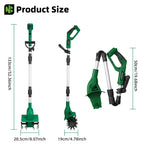 NewBeny Electric Garden Tiller Cultivator Scarifier Foldable Rototiller Soil Loosener Garden Tool
