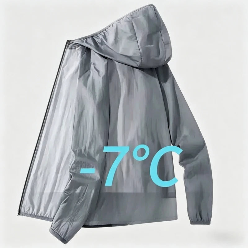 Men's Summer Thin Sun Protection Jacket Outdoor Zipper Hooded Loose Casual Outerwear UV-proof Breathable Quick Dry Cycling Coats Main image