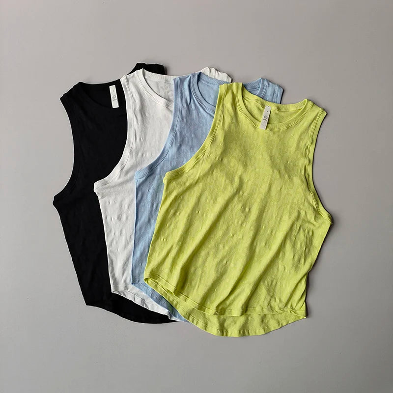 New Sleeveless Pilates Sports Blouse for Women's Summer Thin Vest Fitness Quick-drying Sleeveless Yoga Shirts Top Loose Suit