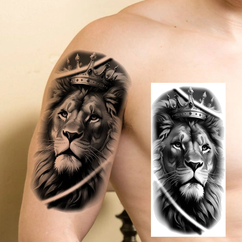 1 Sheet Cobra Snake Dragon Scorpion Temporary Tattoos For Men Women Waterproof Long Lasting Lion Tiger Wolf Fake Tattoo Stickers