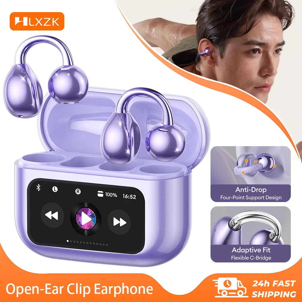Touch Screen Bluetooth Headphones 144 Languages Real-time Translation Headphones Wireless Open Ear Clips Sports Gaming Earphone Main image