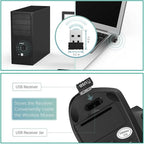 HOMEFISH Vertical Mouse Ergonomic 2.4GHz Wireless Optical Mice 3 Adjustable DPI 800/1200/1600 6 Buttons for Laptop PC Computer