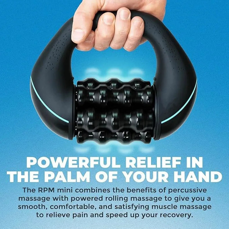Mini Rolling Percussive Massager Whole Body Fatigue Relief Deep Tissue and Muscle Recovery Rechargeable Powerful 3-Speed Spin