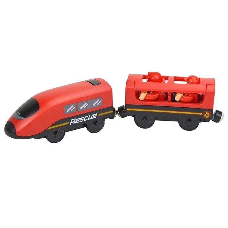 Wooden Train Toys Train Track Magnetic Set Electric Car Locomotive Diecast Slot Fit All Wood Brand Biro Railway Tracks For Kids