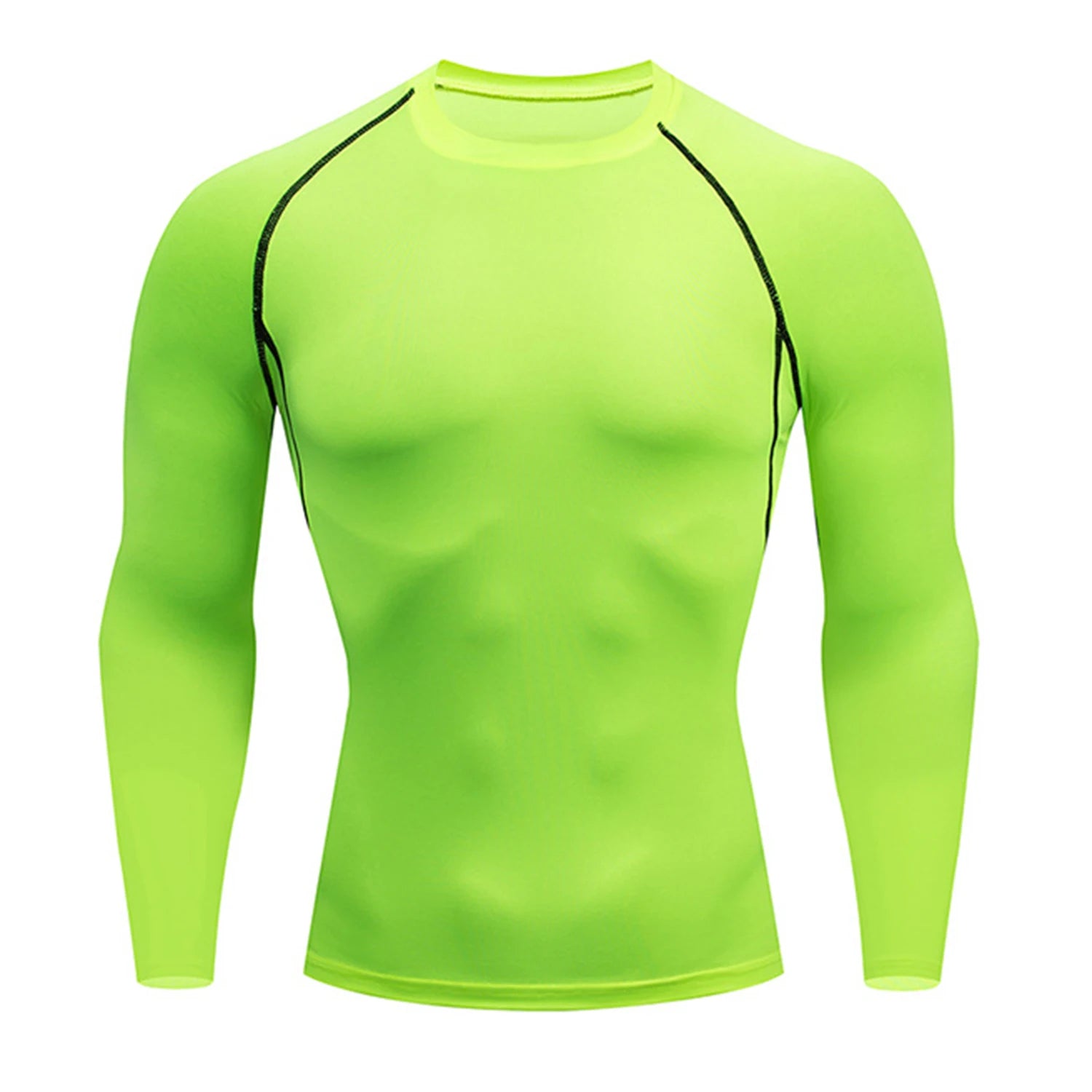 Men's Compression Long Sleeve Shirt Black Fitness T-shirt Male Running  Quick Drying Gym Top Sun Protection Sports Base Layer