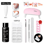 24PCS/Set 20ml Poly Naili Extension Gel  Kit Mini UV Lamp Sealer With Base Top Coat Professional Poly UVNail Gel Kit Starter Kit