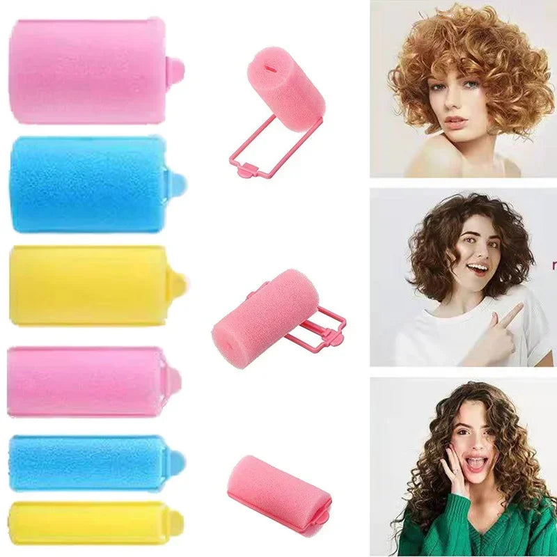 6-14pcs Soft Sponge Foam Cushion Hair Rollers Curlers Hair Salon Barber DIY Curls Hairdressing Kit DIY Home Hair Styling Tools Main image