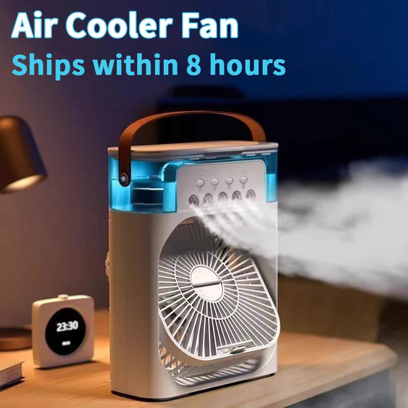 3 In 1 Mini Air Cooler Fan Portable Household Air Conditioner Humidifier LED Night Light For Home Office Desk Use25.5x18.5x8cm Secondary image