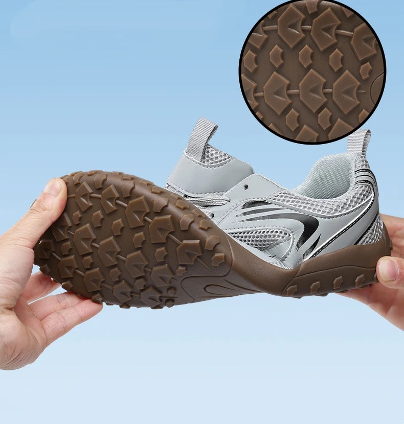 Unisex Wide Width Hiking Shoes Breathable Mesh Outdoor Trekking Sneakers Anti Slip Rubber Sole Walking Trainers Summer Autumn