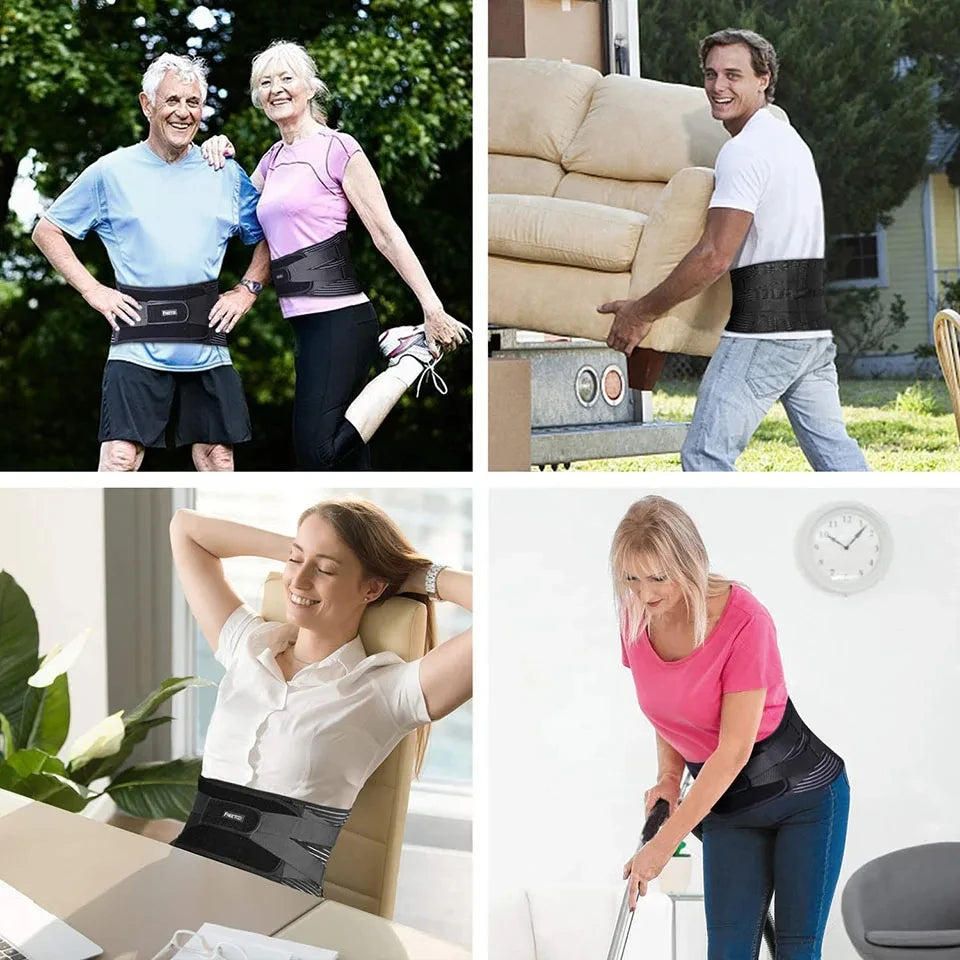Back Braces Waist Belt Men Women Work Lower Back Pain Relief Breathable Anti-skid Spine Lumbar Support Belt