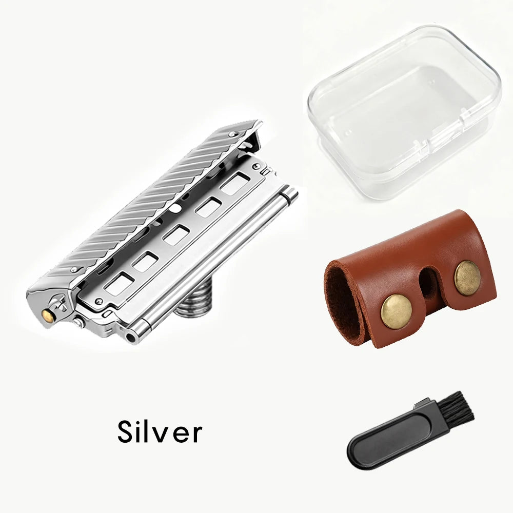 Shavcooo Glide Pro 4D Stainless Steel Safety Razor Eco-friendly Dual Half Shaving Shaver for Men Women Gift kit with Travel Box