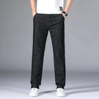Man Pants Office Business Jeans Men Classic Blue Black Cotton Stretch Straight Denim Pants Male Brand Trousers