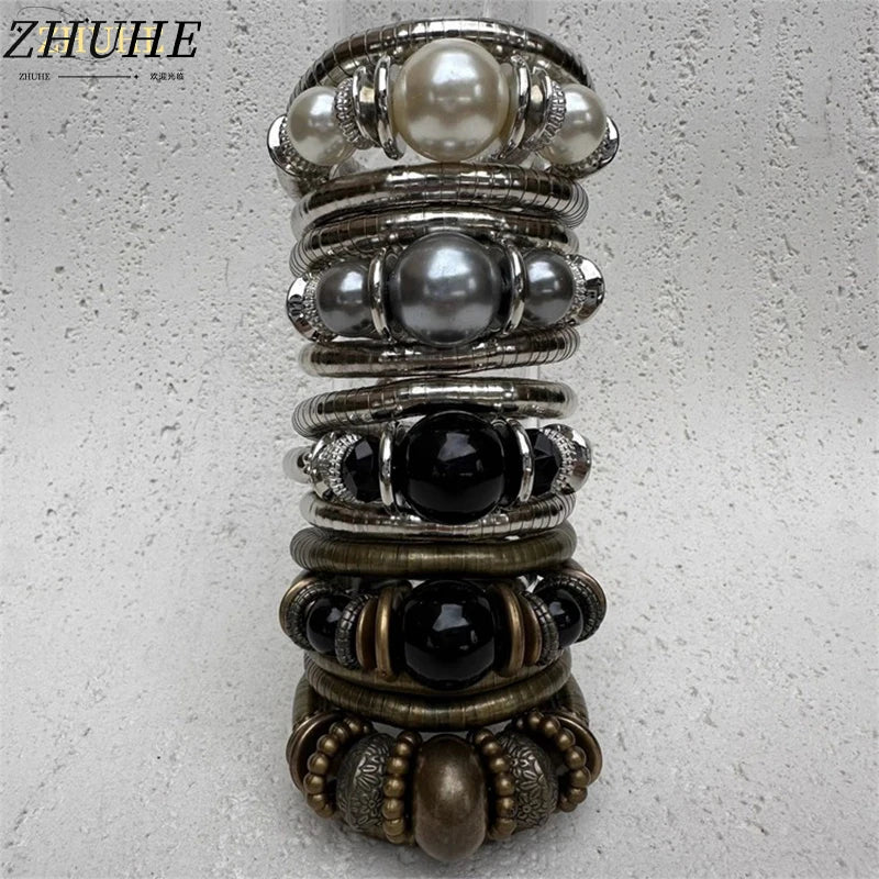 Vintage Multi - Layer Beaded Bracelets for Women Men, Fashion Jewelry Accessories, Retro bracelets femme Main image