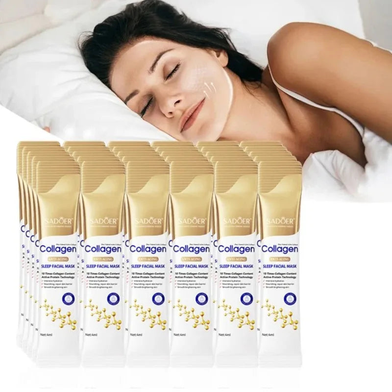 30Pcs Sadoer Collagen Sleeping Mask Facial Skin Care Moisturizing Brightening Firming Hydrating Mask Face Skin Care Main image