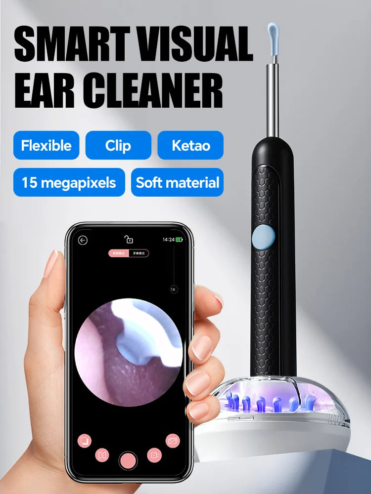 Visual Ear Wax Cleaner with Camera Safe Earwax Removal Endoscope with 5M Camera Luminous Otoscope Ear Cleaning Tools Ear Care Main image