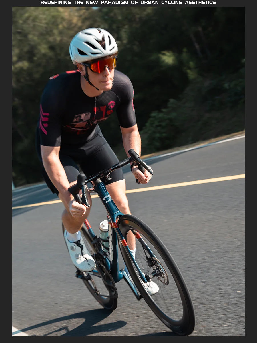 X-TIGER GALE SERIES Men's Cycling Jersey Short Sleeve Slim Fit Rock Punk Style Breathable Maillot for Mountain Road Bike
