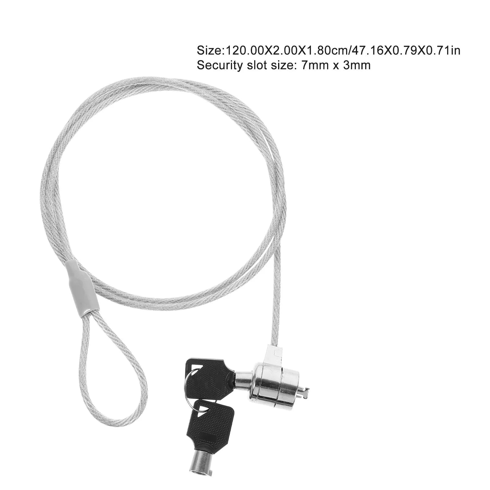 2Sets Security Hardware Cable Lock 6Ft Keyed Laptop Locking Cable for Notebook Pc Monitor Anti-Theft Device with Smooth Rotating