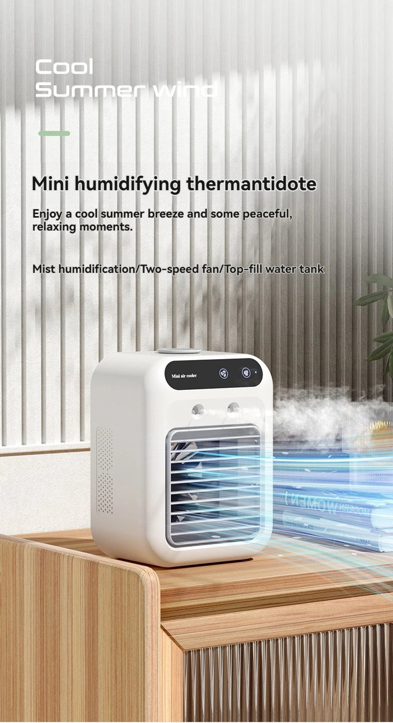 Wireless Air Conditioner Mini Portable Air Cooler Fan 500ml Ice Water Spray Humidifier For Home Air Conditioning Mist Fan USB