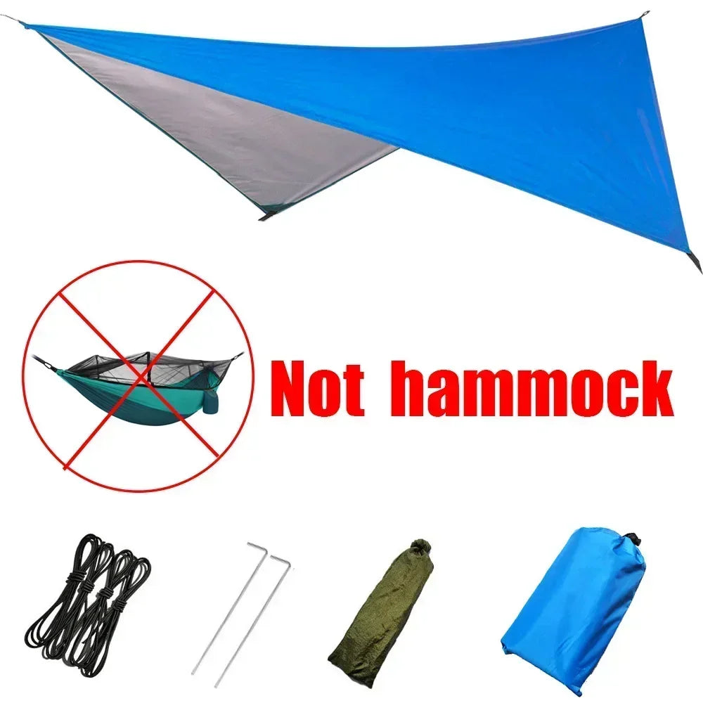 260x140cm Camping Hammock Double Size Parachute with Mosquito Net Rain Fly Tarp Lightweight for Hiking Travel