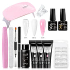 24PCS/Set 20ml Poly Naili Extension Gel  Kit Mini UV Lamp Sealer With Base Top Coat Professional Poly UVNail Gel Kit Starter Kit