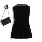Black Velvet Vest Jacket For Women Sleeveless Blazer Fashion 2026 Spring And AutumnSuit Tank Top  Retro Waistcoat Z2338