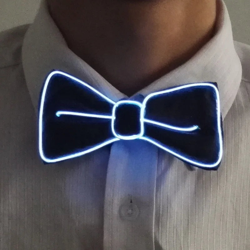 LED Glowing Bow Ties for Men Light Up Ties Personalized Night Club Concert Masquerade Accessory for Carnival Decor